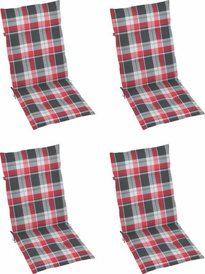 Scaun de exterior Lemn Acacia / Red cu pernă 3buc 57x69x111cm