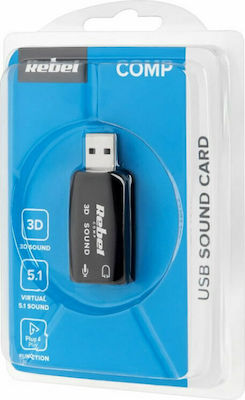 Rebel 3D Sound Εξωτερική USB Κάρτα Ήχου 2.0