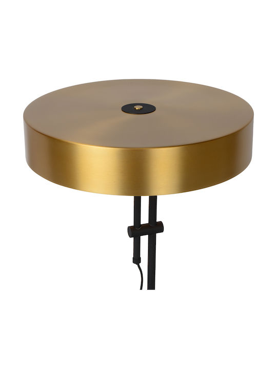 Lucide Lightning Giada Metal Vintage Table Lamp for Socket E27 with Gold Shade and Black Base