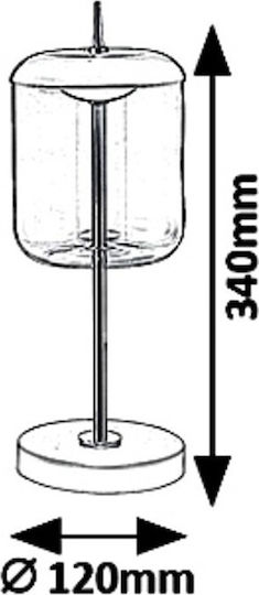 Rabalux Delice Sticlă Lampă de masă LED cu Abajur Transparent și Bază Negru