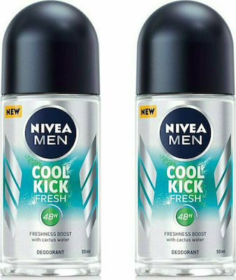 Nivea Men Cool Kick Fresh 48h Deodorant Roll-On 2 x 50ml