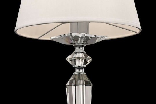 Maytoni Beira Metal Table Lamp for E27 Socket with White Shade and Transparent Base