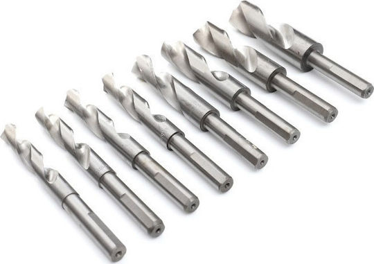 Kraft & Dele Set of 8 HSS-Co 14-25.5mm Drills Cobaltium with Cylindrical Shank for Metal και Wood