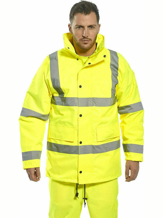 Portwest Work Jackets Reflective with Hood Yellow
