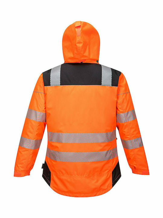 Portwest - PW3 Arbeitsjacke Reflektierend Softshell mit Kapuze Orange