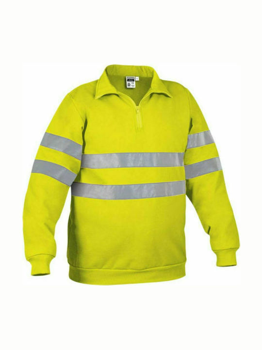 Valento 40062200-192 Long Sleeve Work Sweatshirt Yellow Fleece with Reflective Tapes