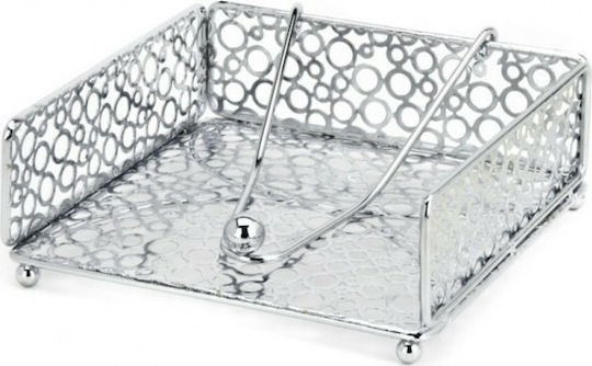 Karvounis Metallic Napkin Holder Silver 17.5x17.5cm J-02220
