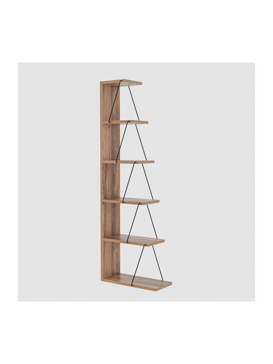Bibliotecă A-g Tlos Nuc / Negru 50x22x150cm