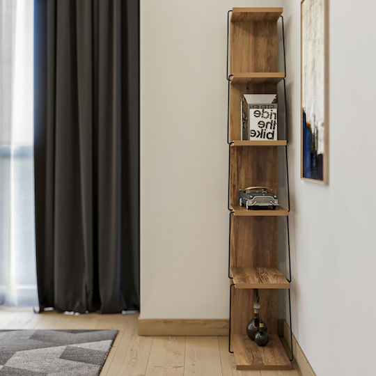 Bibliothek A-g Tlos Walnut / Black 50x22x150cm