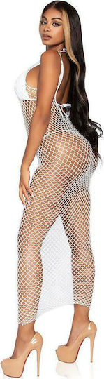 Leg Avenue 86963 Woven Twist Net Maxi Dress Sexy Φόρεμα White