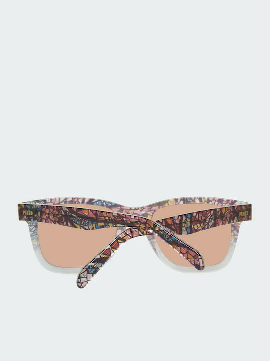 Emilio Pucci Damentaschen Sonnenbrillen mit Mehrfarbigem Horn umrandetem Rahmen und Verlaufsfarbe Gläser EP0054 27Z