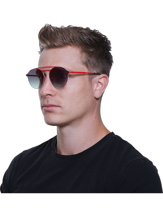 Web Women's Sunglasses with Red Metal Frame and Purple Mirror Lens WE0249 67G