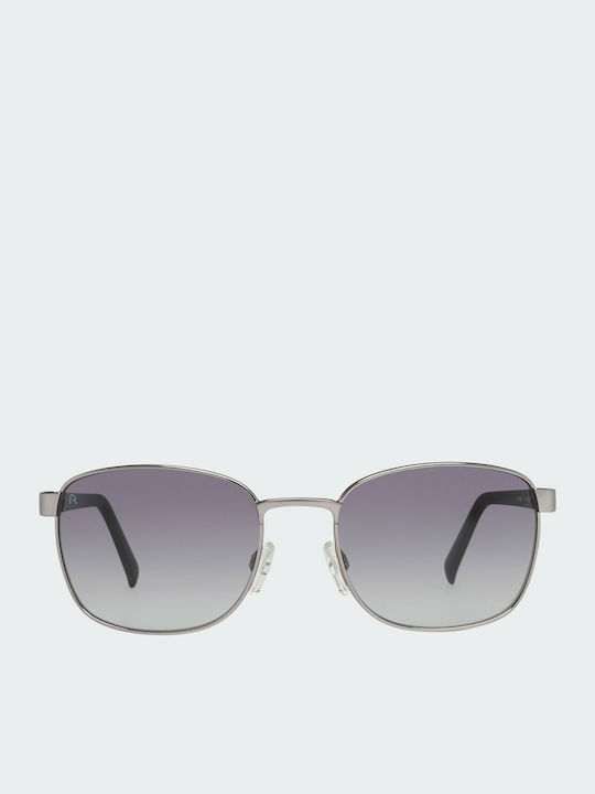 Rodenstock Men's Sunglasses with Silver Metal Frame and Gray Gradient Lenses R1416 D