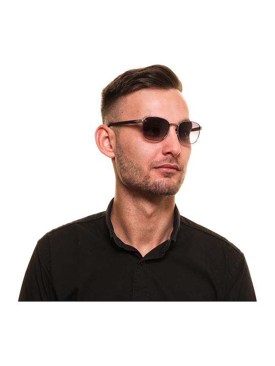 Rodenstock Men's Sunglasses with Silver Metal Frame and Gray Gradient Lenses R1416 D