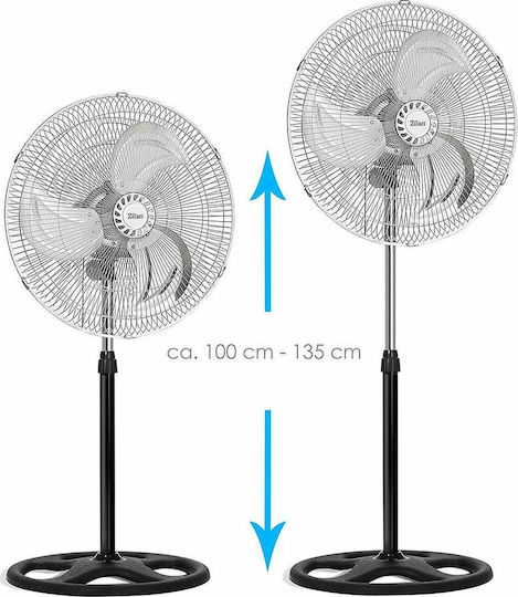 Zilan Πολυμορφικός Ανεμιστήρας 55W Διαμέτρου 45.8cm Ασημί