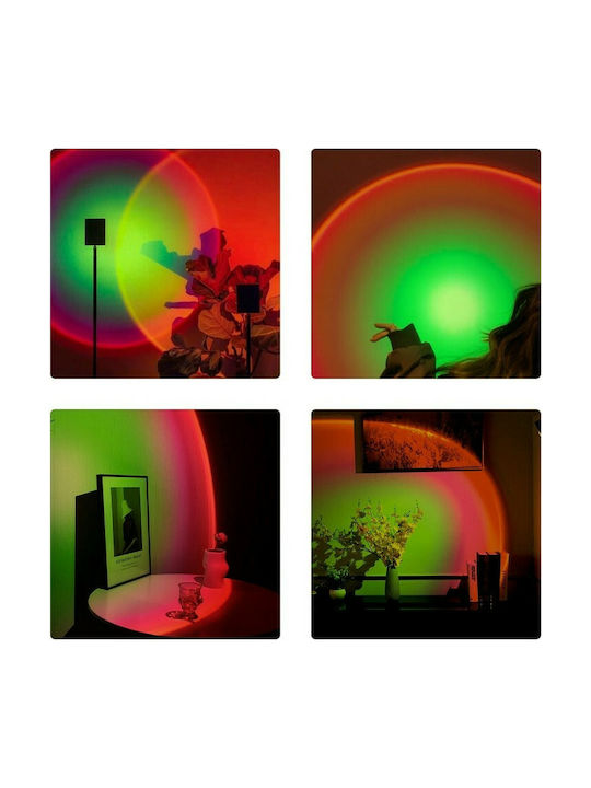GloboStar Rainbow Green 180° Lustră Decorativă Apus de soare Negru