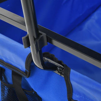 vidaXL Transport Trolley Πτυσσόμενο Μπλε Ατσάλινο Foldable for Weight Load up to 75kg Blue