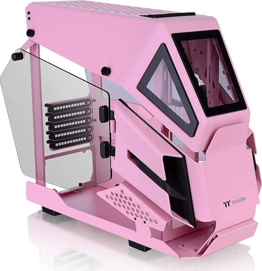 Thermaltake AH T200 Гейминг Micro Tower Компютърна кутия със странично прозорче Розов