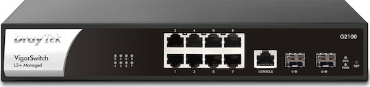 Draytek VigorSwitch G2100 Managed L2 Switch με 8 Θύρες Gigabit (1Gbps) Ethernet και 2 SFP Θύρες