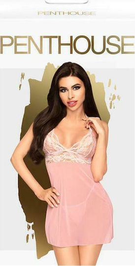Penthouse Bedtime Story Chemise Sexy Σετ με Ρόμπα Pink