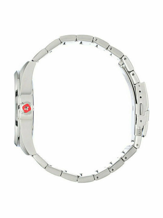 Ceas Swiss Military Hanowa Mountaineer cu Mecanism Baterie și Brățară din metal Ceas Swiss Military Hanowa Mountaineer cu Mecanism Baterie și Brățară din metal