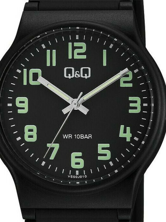 Q&Q Women's Watch with Black Rubber Strap