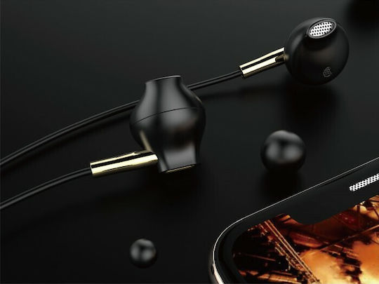 Moxom MX-EP07 Earbuds Handsfree με Βύσμα 3.5mm Black Gold