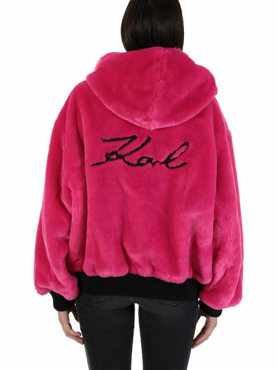 Karl Lagerfeld 206W1510 Κοντή Γυναικεία Γούνα Ροζ