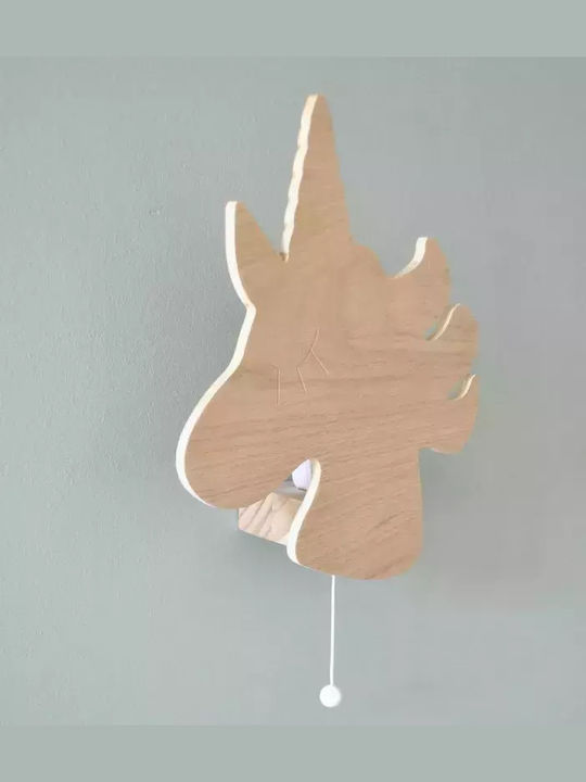 April Eleven Παιδικό Φωτιστικό Τοίχου Ξύλινο Unicorn