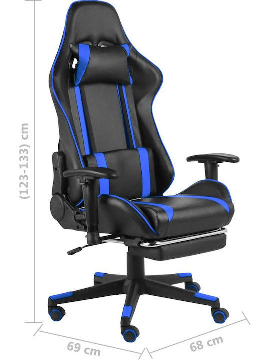 vidaXL 20485 Gaming Chair with Adjustable Arms and Footrest Black / Blue