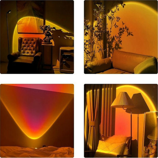 GloboStar Sunset Red 180° LED Φωτιστικό Δαπέδου Υ94xΜ87.5εκ. με Ρυθμιζόμενο Λευκό Φως Μαύρο
