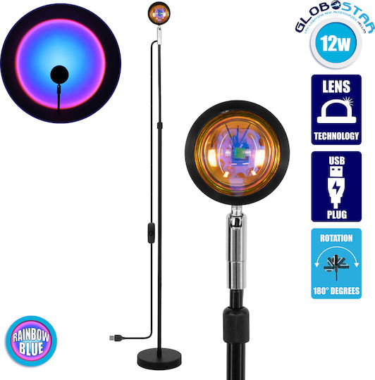 GloboStar Rainbow Blue 180° LED Floor Lamp H94cm. Black GloboStar Rainbow Blue 180° LED Floor Lamp H94cm. Black