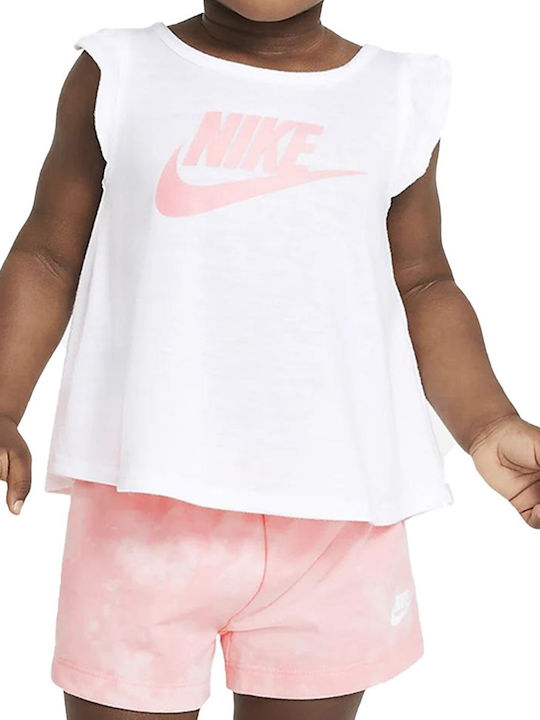 Nike Παιδικό Σετ με Σορτς Καλοκαιρινό για Κορίτσι 2τμχ Λευκό