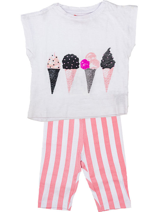 Energiers Kids Set with Leggings Summer 2pcs White