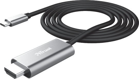 Trust Calyx Cabluri HDMI 1.4 High Speed 1080p 120Hz HDMI de Sex Masculin - USB-C Masculin 1.8m Argintii