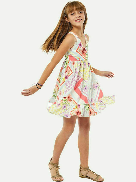 Εβίτα Παιδικό Φόρεμα Αμάνικο Πολύχρωμο