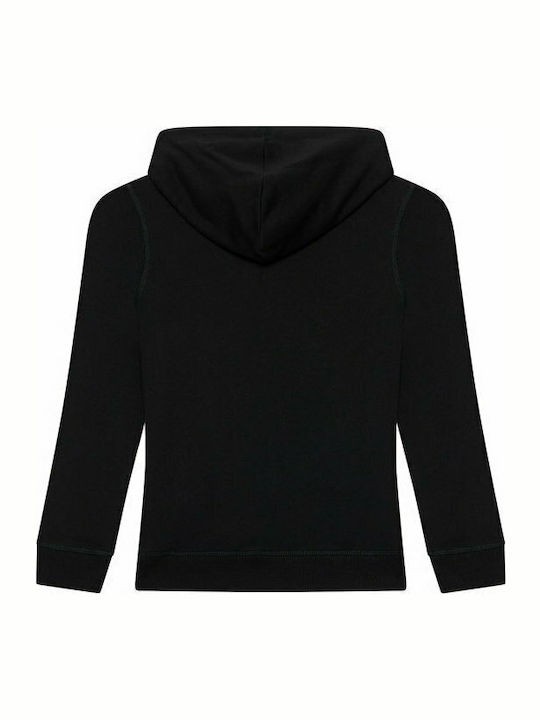Fleece Kids Sweatshirt with Hood and Pockets Black