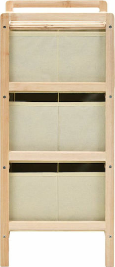 Drawers Storage Made of Wood & Fabric with 2 Drawers Beige L32xW26xH60cm