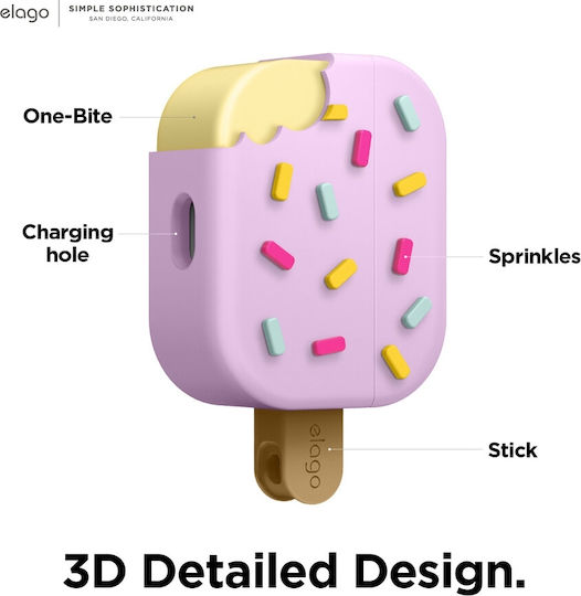 Elago Ice Cream Case Husă cu cârlig în culoarea Roz pentru Apple AirPods Pro
