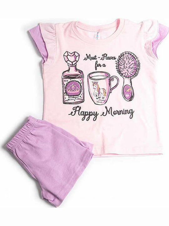 Dreams by Joyce Set Top & Bottom Kids Summer Pyjamas Pink