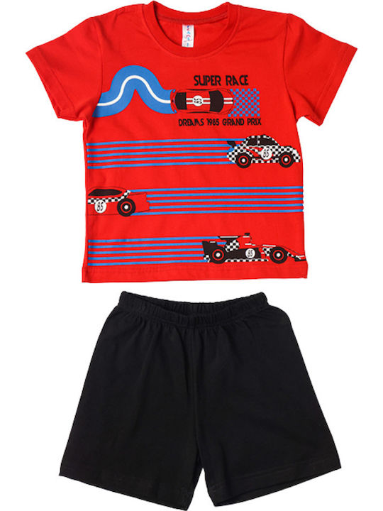 Dreams by Joyce Set Top & Bottom Kids Summer Pyjamas Red