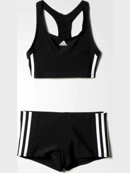 adidas 3-Stripes Kinder Badeanzug Bikini Schwarz adidas 3-Stripes Kinder Badeanzug Bikini Schwarz