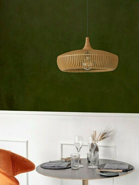 Umage Clava Dine Wood Στρογγυλό Καπέλο Φωτιστικού Μπεζ με Διάμετρο 43cm