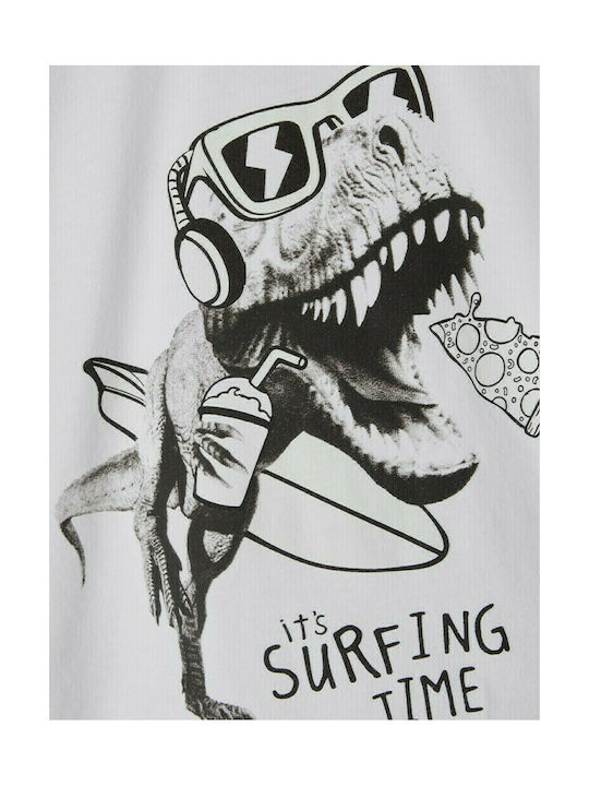 Name It It's Surfing Time Παιδικό T-shirt Λευκό