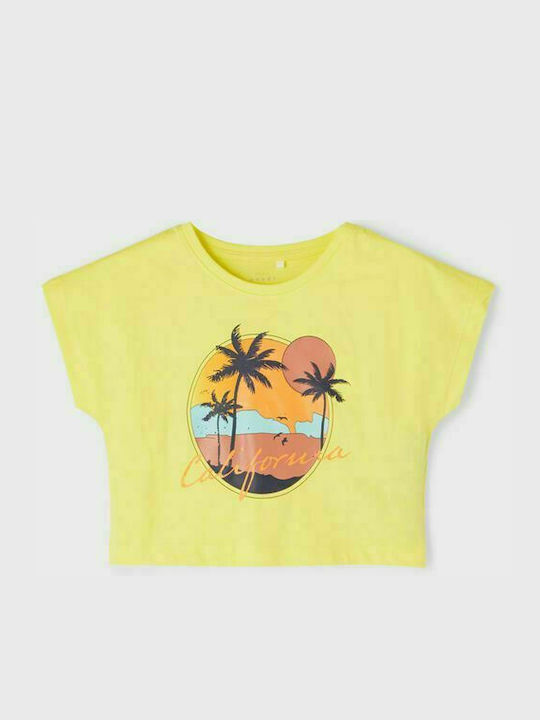 Name It Children's Crop Top Short Sleeve Yellow