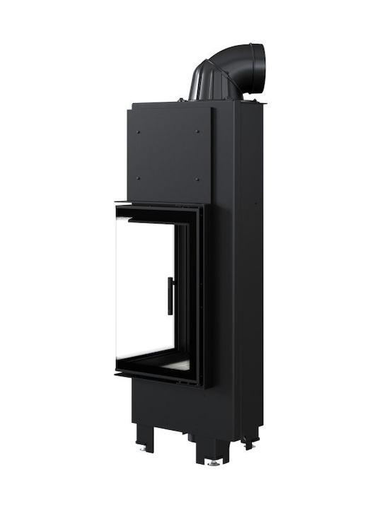 Kratki MBN 680 P BS Kaminofen Holz Warmluft 10kW Rechte Ecke mit einer zu öffnenden Tür