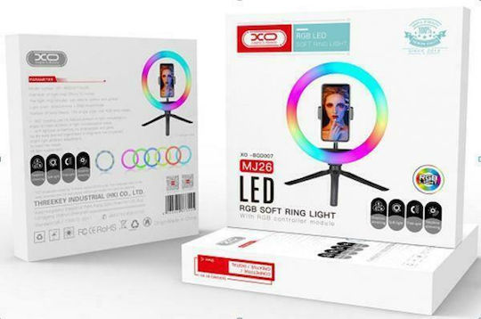 XO BGD007/MJ26 RGB Ring Light 26cm 3200 - 6500K with Desktop Tripod and Mobile Phone Holder