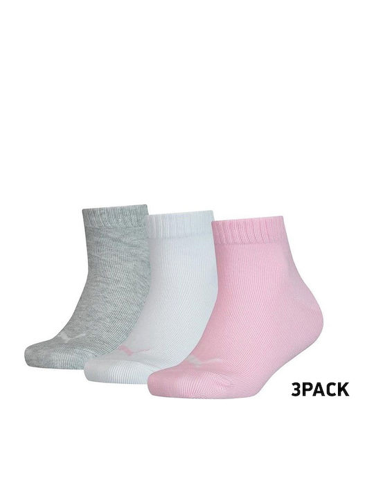 PUMA Athletic Kids' Ankle Socks Quarter Multicolored 3 Pairs