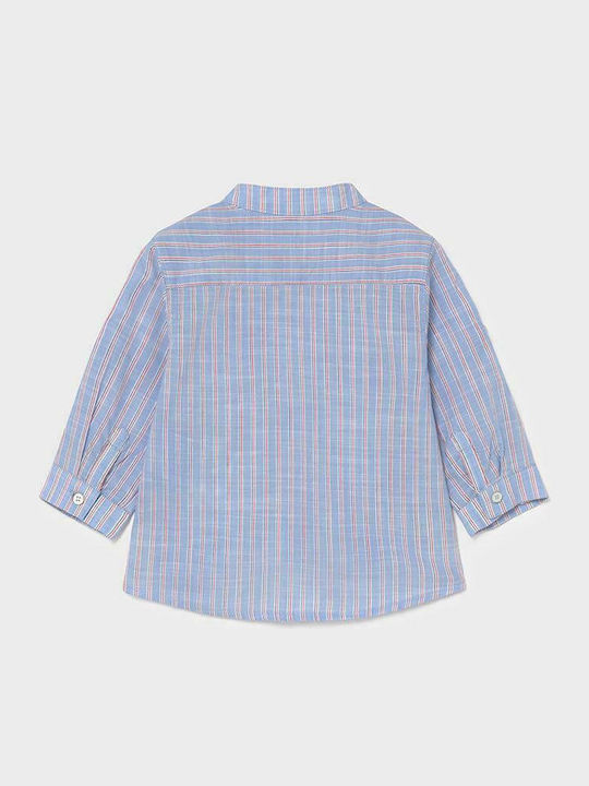 Mayoral Kids Striped Linen Shirt Light Blue