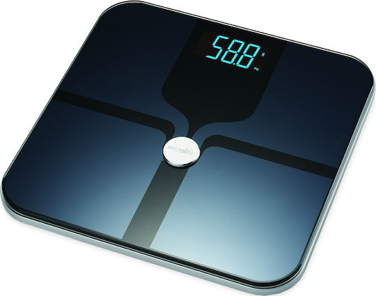 Microlife WS200 BT Smart Badezimmerwaage mit Körperfettmessung & Bluetooth in Marineblau Farbe